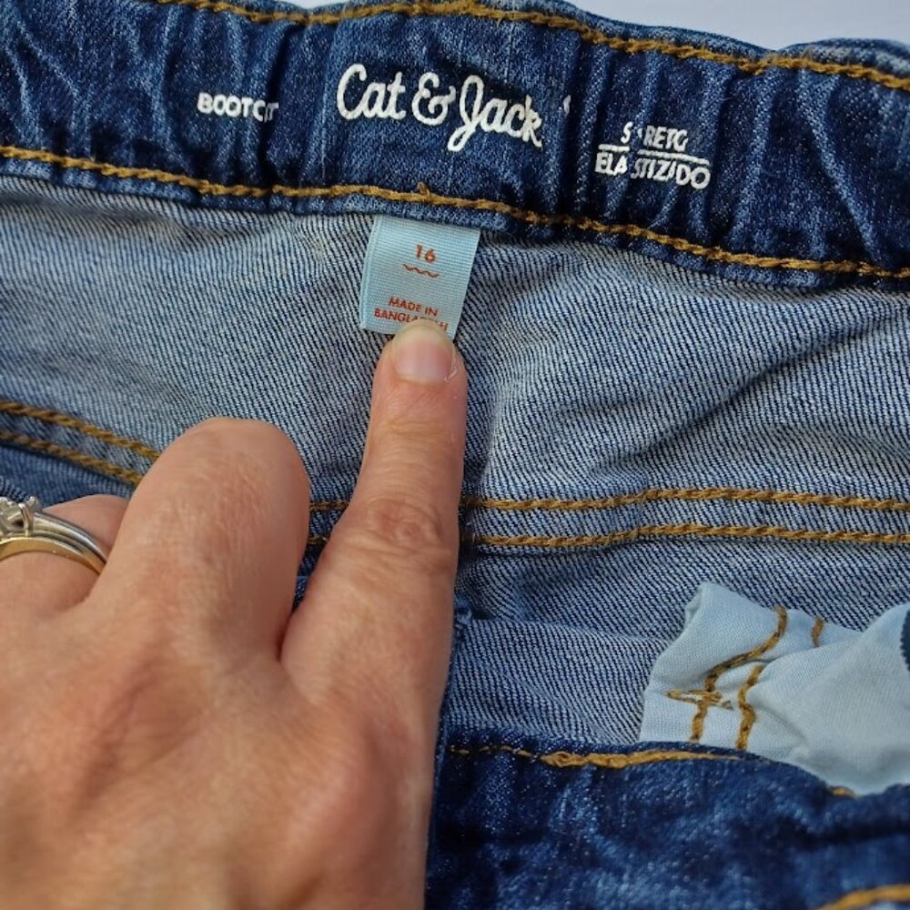 Cat & Jack Boy's Bootcut Medium Wash Jeans - Size 16 -EUC - Picture 2 of 8